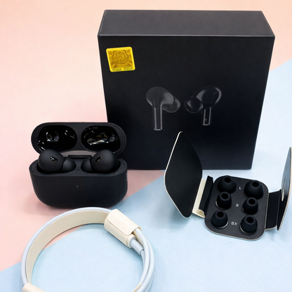 Black Pro 2 box pack wireless earbuds with all accessories