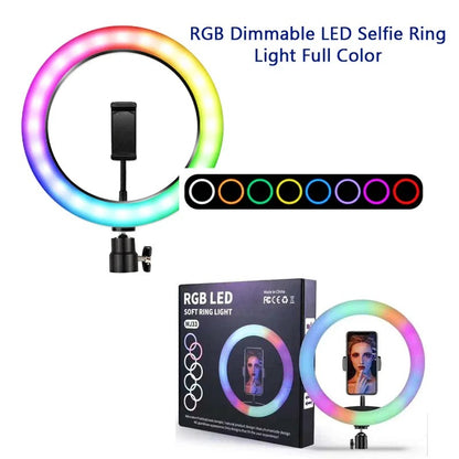 RGB Ringlight 26 CM MJ26 With Mobile Holder Adjustable Lighting
