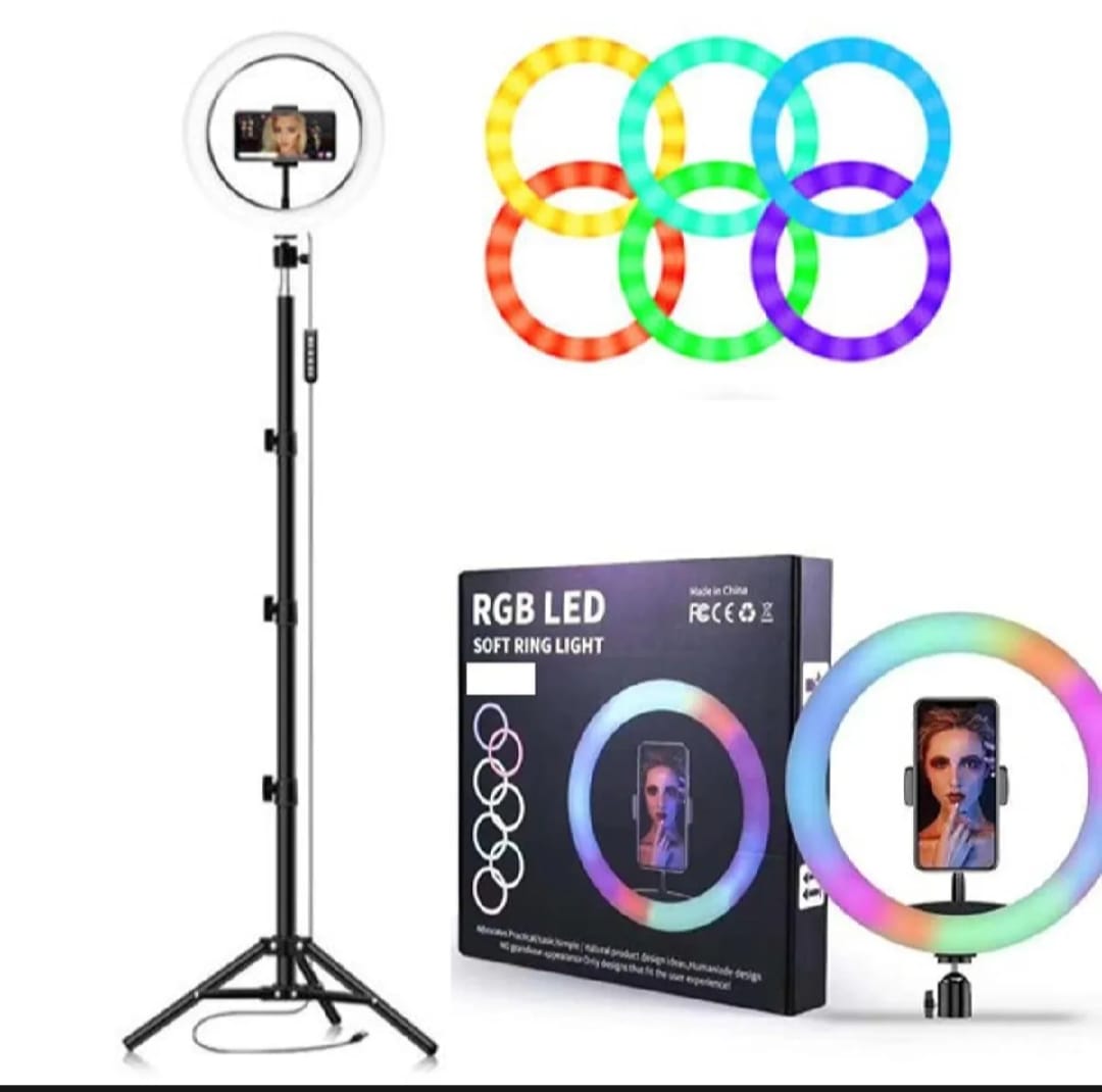 RGB Ringlight 26 CM MJ26 With Mobile Holder Adjustable Lighting